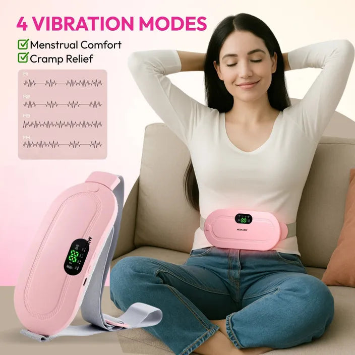Period Cramp Relief Belt – Soothing Heat & Vibration Therapy for Menstrual Pain