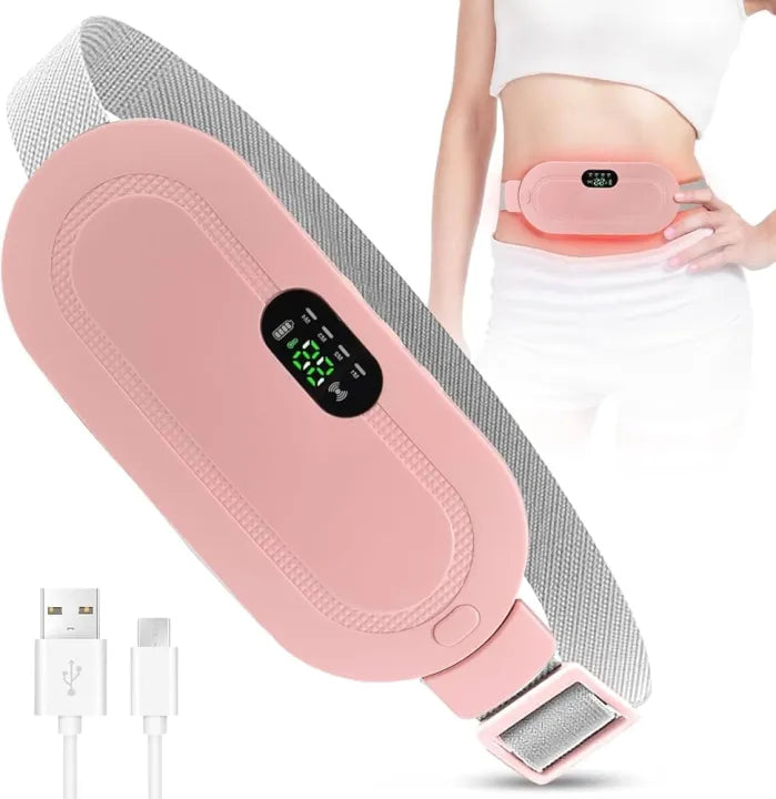 Period Cramp Relief Belt – Soothing Heat & Vibration Therapy for Menstrual Pain
